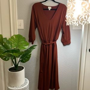 AVA & VIV Midi Faux Wrap Dress